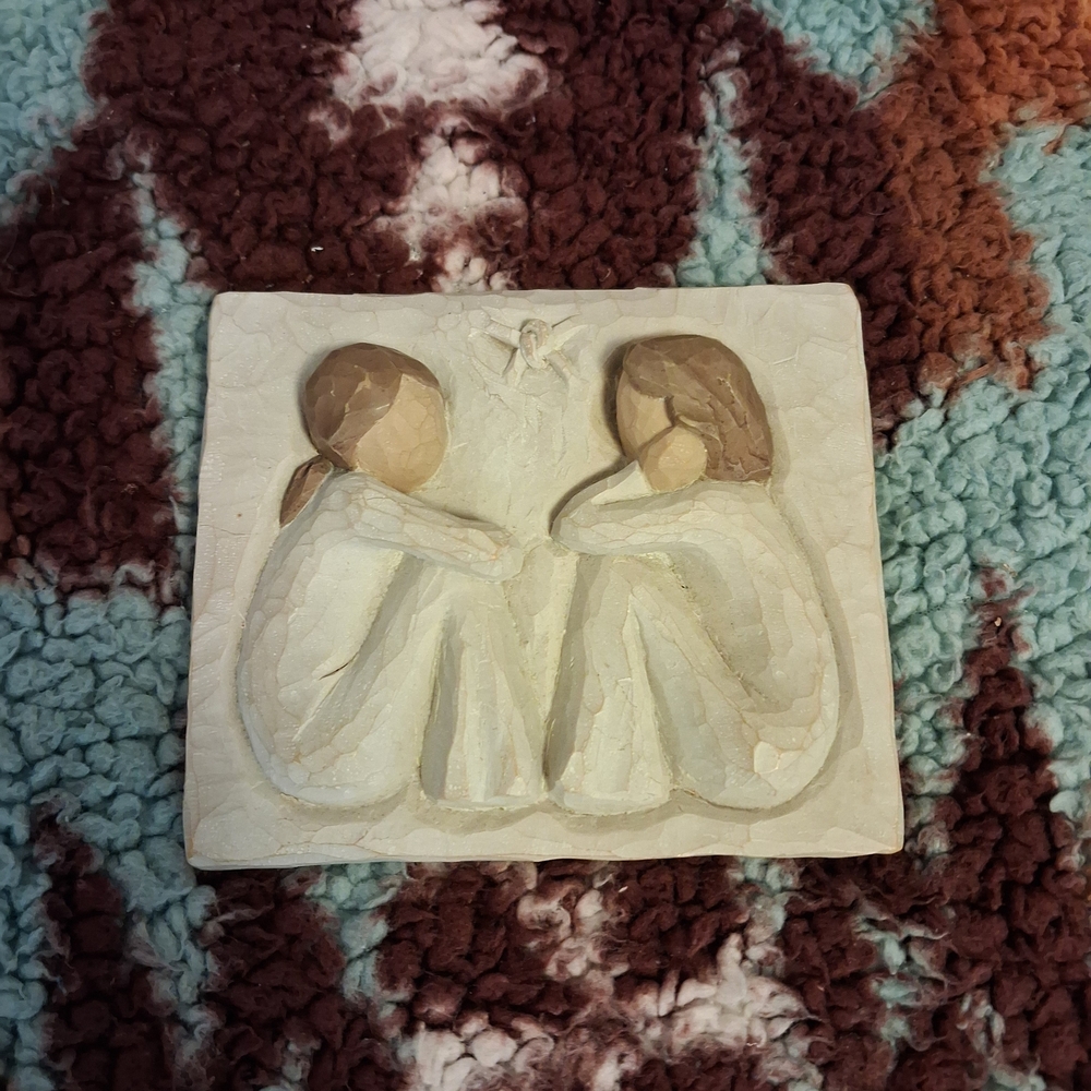 Willow Tree Friendship Plaque - Cream and Brown